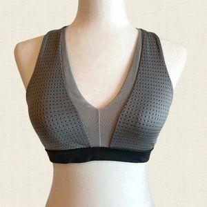 Aerie racerback grey and black padded sports bra
